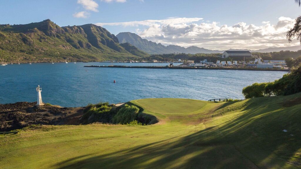 Golf course fairway from lighthouse